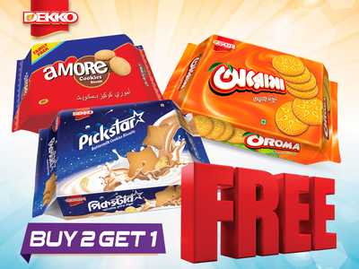 Dekko Amore Cookies Biscuit & Pickstar Cookies Biscuits (Free Oroma Orange Biscuits) 3 pcs-offer
