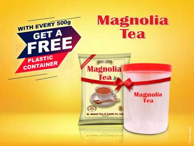Magnolia Garden Fresh Tea (Free Plastic Container) 500 gm-offer