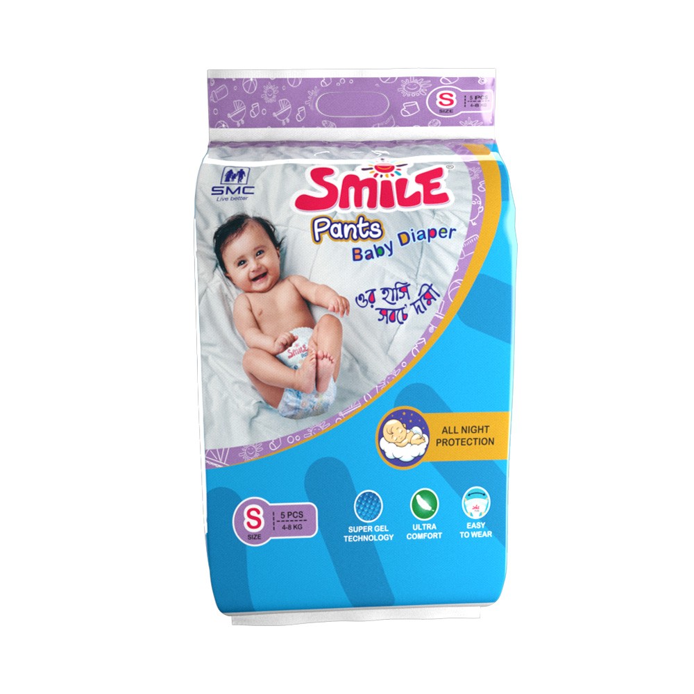 SMC Smile Baby Diaper Pants S (4-8 kg) - Online Grocery Shopping and  Delivery in Bangladesh