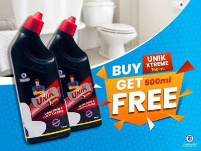 Unik Xtreme Toilet Cleaner (Free Toilet Cleaner 500 ml) 750 ml-offer
